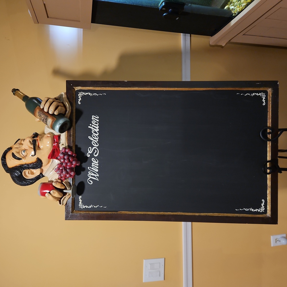 24×48in Decorative Wine Selection Chalkboard with Grapes and Wine Bottle